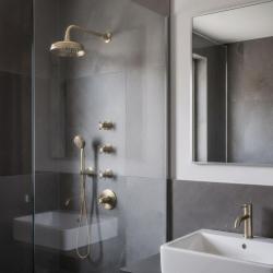 PB Classic νοσταλγικός εντοιχισμένος θερμοστάτης ντους με 3 βάνες διακοπής μπρούτζινος.