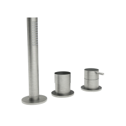 Waterevolution Flow Μπαταρία μπάνιου 3 οπών για τοποθέτηση στο χείλος της μπανιέρας από ανοξείδωτο χάλυβα T138SBIE