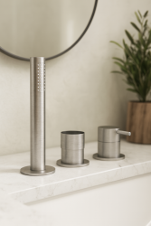 Waterevolution Flow Μπαταρία μπάνιου 3 οπών για τοποθέτηση στο χείλος της μπανιέρας από ανοξείδωτο χάλυβα T138SBIE