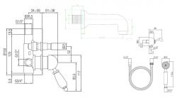 PB νοσταλγικό εντοιχισμένο σετ μπάνιου Μπρούντζος