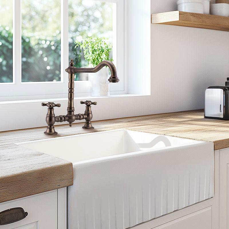 PB Νοσταλγική Μπρούτζινη Κουζίνας Σκοτεινό Μπρονζέ με Γωνιακή Έξοδο και Αστέρια Κουμπιά 1208954667