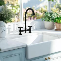 PB Νοσταλγική Βρύση Κουζίνας με Μαύρο Ματ Φινίρισμα και Στρογγυλή Ροή με Αστέρια 1208954671