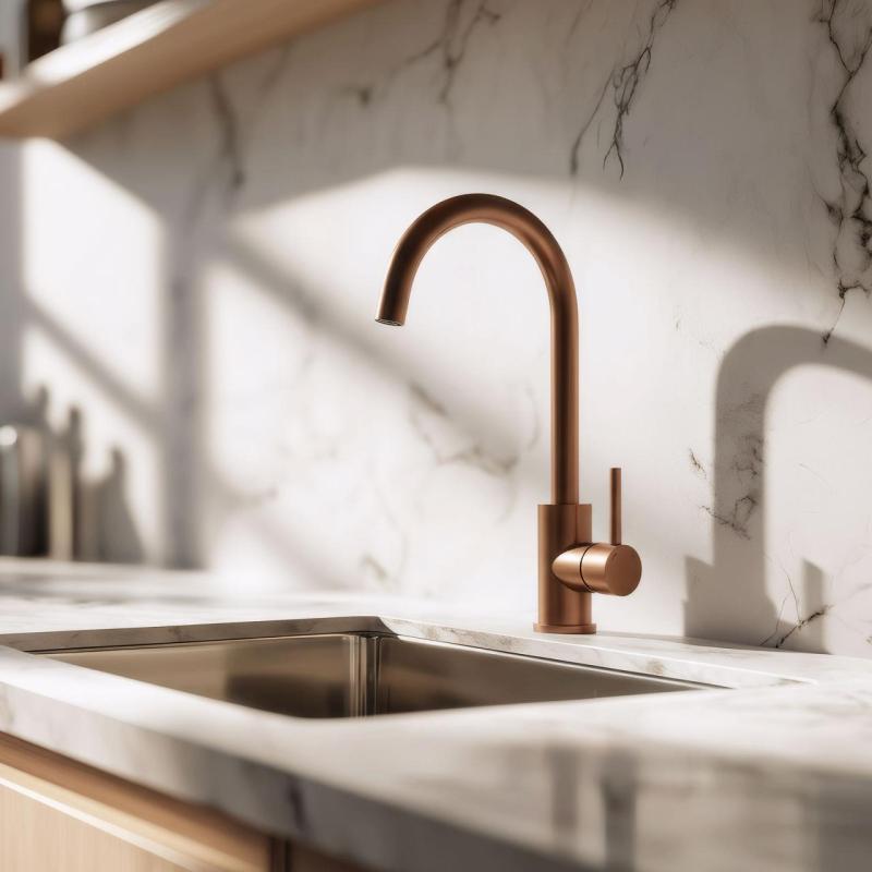 Quadri York μπαταρία κουζίνας με περιστρεφόμενο στόμιο PVD σε βουρτσισμένο χαλκό 1208955906