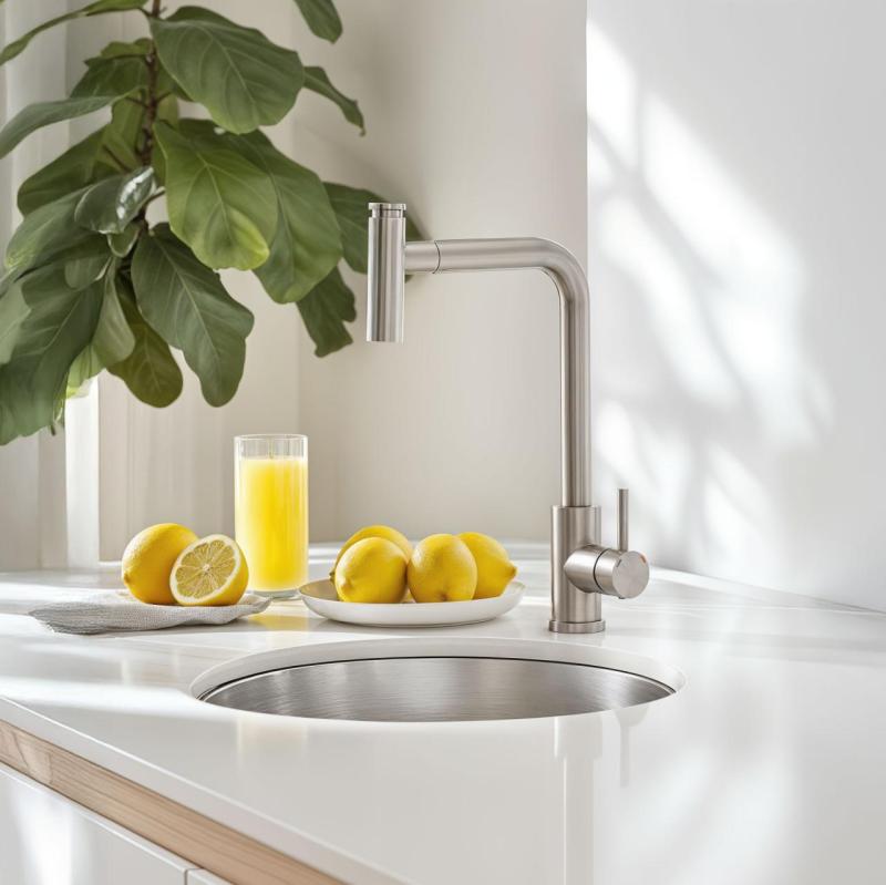 Quadri Cardiff μπαταρία κουζίνας με αποσπώμενο ντους με 2 τύπους ροής από ανοξείδωτο χάλυβα 1208955914