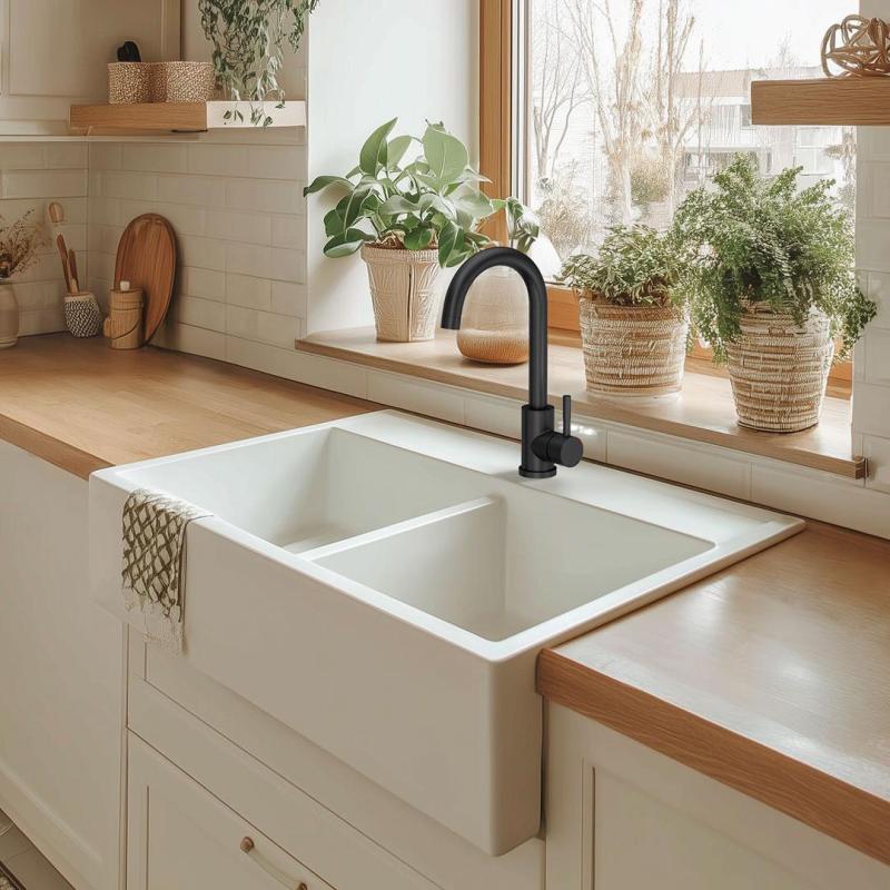 Quadri Coventry μπαταρία κουζίνας μαύρο ματ με περιστρεφόμενο στόμιο 1208956030