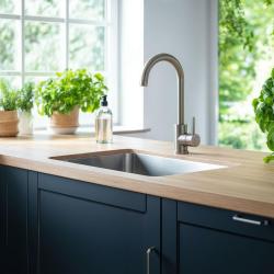 Quadri Coventry κουζίνας μπαταρία ματ χρώμιο με περιστρεφόμενο στόμιο 1208956032