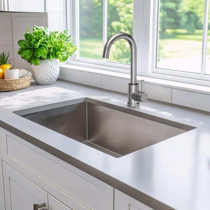 Quadri Coventry κουζίνας μπαταρία ματ χρώμιο με περιστρεφόμενο στόμιο 1208956032