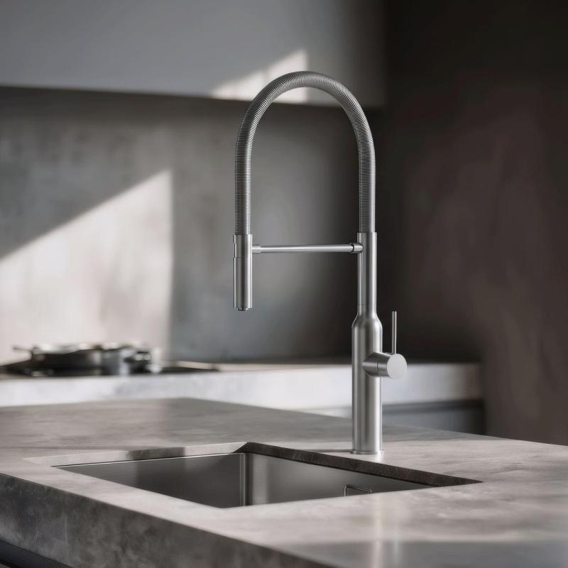 Quadri Stamford υψηλής ποιότητας μπαταρία κουζίνας με εύκαμπτο στόμιο από ανοξείδωτο χάλυβα 1208956080