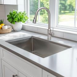 Quadri Stamford μπαταρία κουζίνας από ανοξείδωτο ατσάλι με αποσπώμενη ροή και λειτουργία ψεκασμού 1208956096