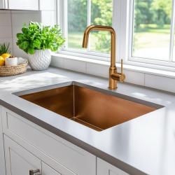 Quadri Stamford μπαταρία κουζίνας pvd χαλκός με περιστρεφόμενη γωνιακή έξοδο 1208956099