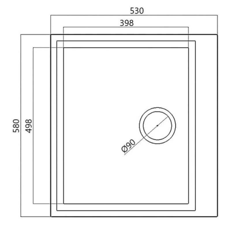 Μαύρος επιφανειακός νεροχύτης 58x53cm με τρύπα για βρύση και μαύρο πώμα 1208956761