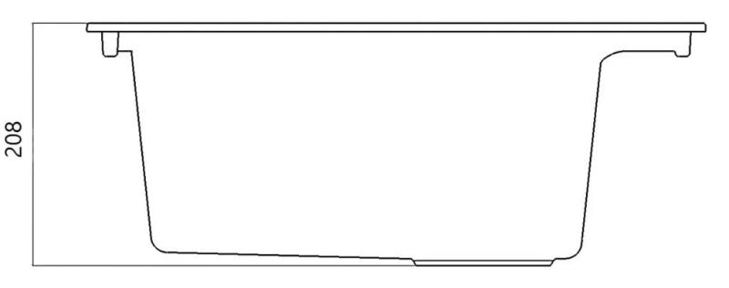 Λευκός εντοιχιζόμενος νεροχύτης 58x53cm με τρύπα για μπαταρία και ανοξείδωτη τάπα 1208956763.