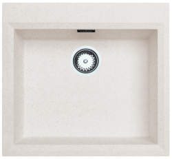 Άμμος λευκή με επιφάνεια νιπτήρα 58x53cm με τρύπα για βρύση με ανοξείδωτο φίλτρο 1208956773