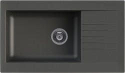 Ausmann Fibre μεγάλη μαύρη πλαστική νεροχύτης αναστρέψιμος με αποστράγγιση επιφάνειας 86x50 cm 1208956779