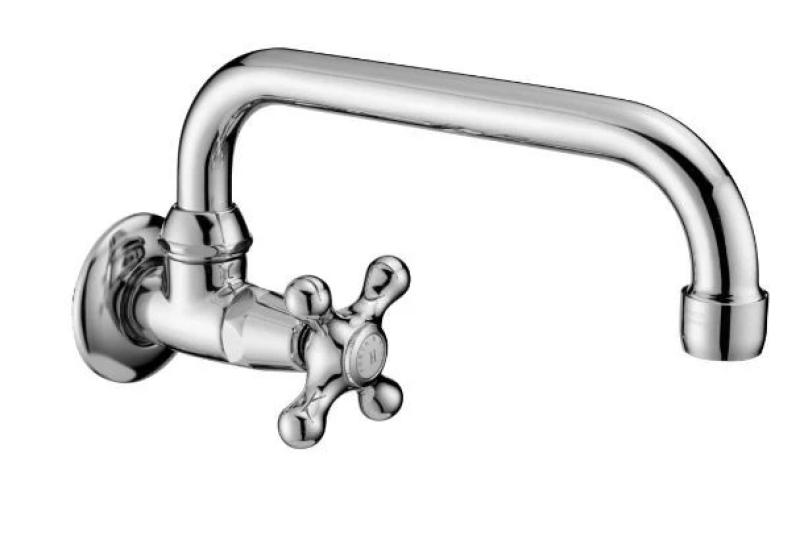 PB κλασική βρύση τοίχου με αστέρι κουμπί για κρύο νερό και περιστρεφόμενο στόμιο μπρούντζος 1208956897