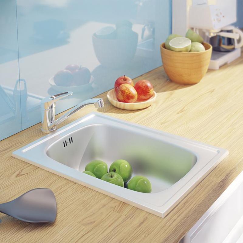 Αυσμάν Βασική μικρή ανοξείδωτη ενσωματωμένη νεροχύτης 35x48 εκ. με σιφόνι 1208956971