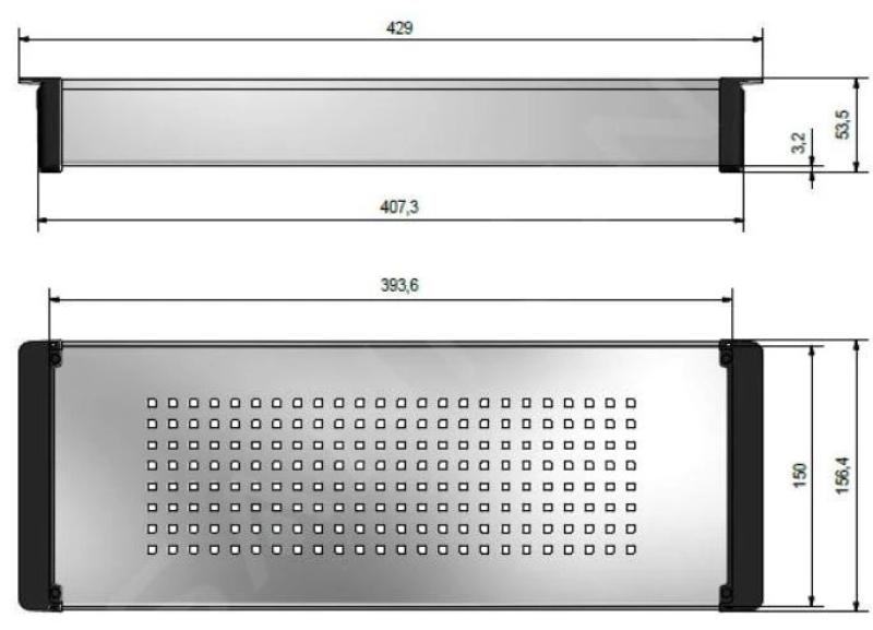 Φράνκε Κούμπους 2.0 δισκάκι από ανοξείδωτο ατσάλι 429x156mm μοντέλο συνδεδεμένο 112.0394.981