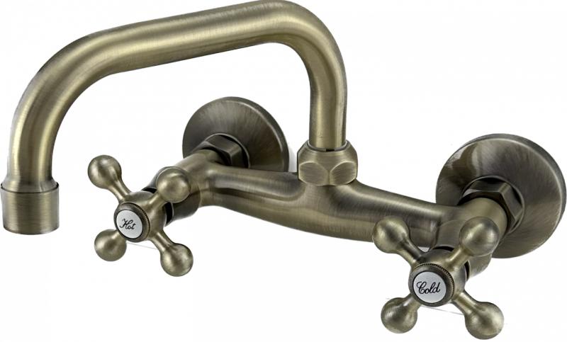 AquaTrimo Vivaldi κλασική χάλκινη κουζίνα επιτοίχια βρύση πάνω στόμιο 21VV7066BN