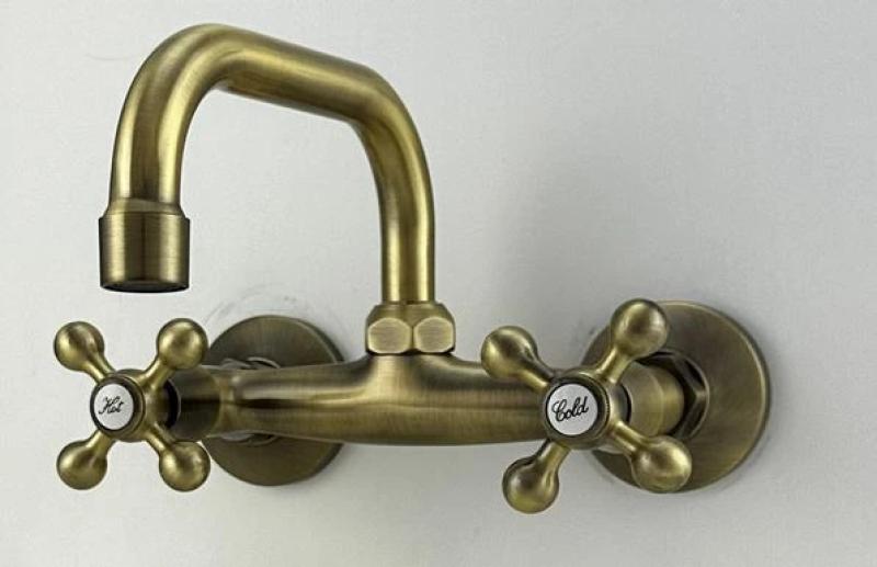 AquaTrimo Vivaldi κλασική χάλκινη κουζίνα επιτοίχια βρύση πάνω στόμιο 21VV7066BN