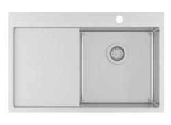 Αυσμαν Ή Μπλε νεροχύτης από ανοξείδωτο χάλυβα 78x50cm επιτραπέζιας και εντοιχισμένης κατασκευής με στραγγιστήρι 1208957121