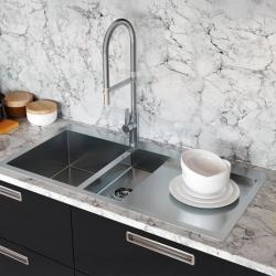 Ausmann Oder Blue 1,5 ανοξείδωτο νεροχύτη 78x50cm επίπεδη κατασκευή και επιφανειακή εγκατάσταση με αποστραγγιστικό τμήμα 1208957126