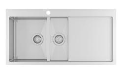 Αούσμαν Ή Μπλε 1,5 ανοξείδωτος νεροχύτης 100x51cm για επίπεδη και επιφανειακή κατασκευή με αποστραγγιστική επιφάνεια 1208957128