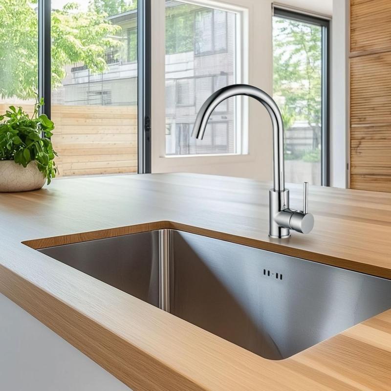 Ausmann Petra μπαταρία κουζίνας με περιστρεφόμενο στόμιο χρώμιο πλήρως μεταλλική 1208957156