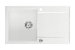 Quadri Luton λευκός γρανίτης ενσωματωμένος νεροχύτης με αποστραγγιστική επιφάνεια, αναστρέψιμος 86x50cm με ανοξείδωτο ατσάλι βαλβίδα 1208957328