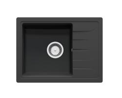 GranitMy Smart επιπρόσθετος ρηχός γρανιτένιος νεροχύτης μαύρου χρώματος 58x44cm με αναστρέψιμο αποστραγγιστικό 1208957354