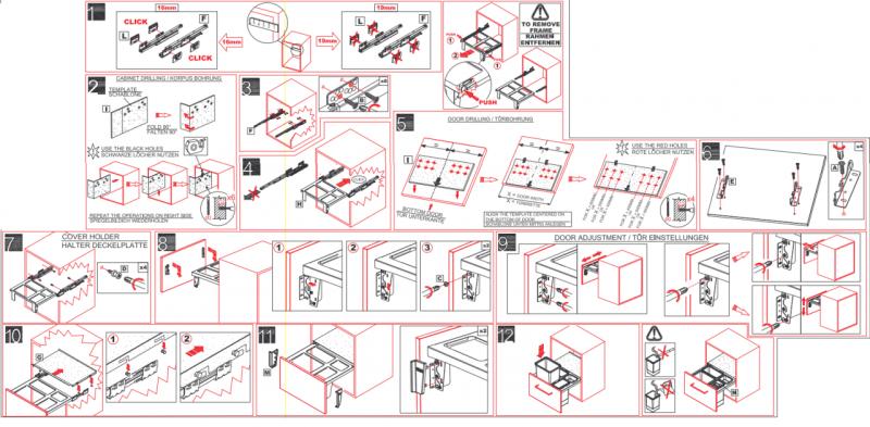 Φράνκε Sorter Garbo 45-2 ενσωματωμένο σύστημα απορριμμάτων 1 x 12 και 1 x 18 λίτρων κάδος απορριμμάτων 1210200692