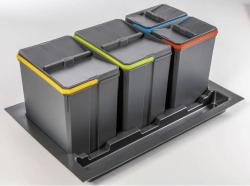 Σύστημα διαλογής απορριμμάτων Garbi Basket B-80-4 για συρτάρι 80cm, συμπεριλαμβανομένης της βάσης και 4 κάδων απορριμμάτων 1208957477