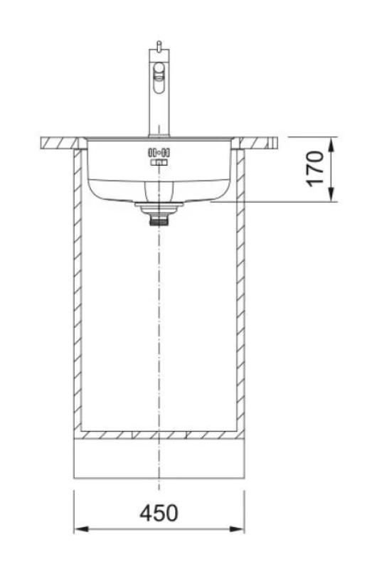 Φράνκε Rondo ROX 210.38 στρογγυλός ανοξείδωτος νεροχύτης 43,9cm επίπεδη εγκατάσταση 127.0688.778