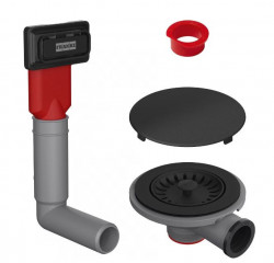 Φράνκε μαύρο ματ σετ αποστράγγισης με τάπα και υπερχείλιση 112.0658.444