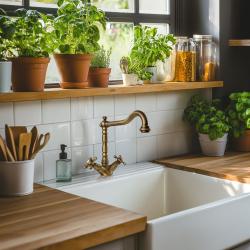 AquaTrimo Windsor κλασική κουζίνα νοσταλγική μπαταρία κουζίνας με γωνιακή ροή μπρονζέ 21WS7531BN