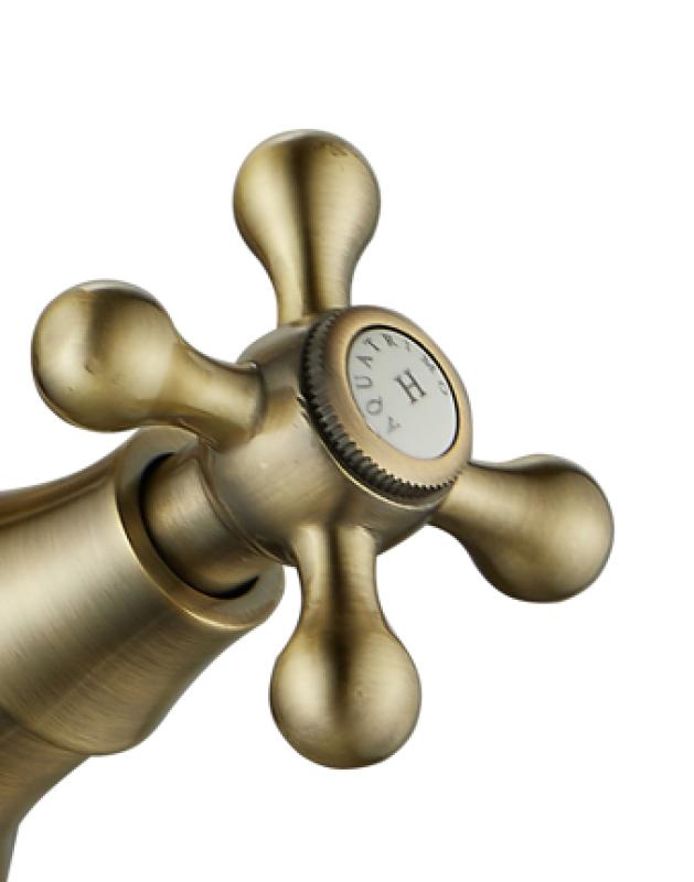 AquaTrimo Windsor κλασική κουζίνα νοσταλγική μπαταρία κουζίνας με γωνιακή ροή μπρονζέ 21WS7531BN