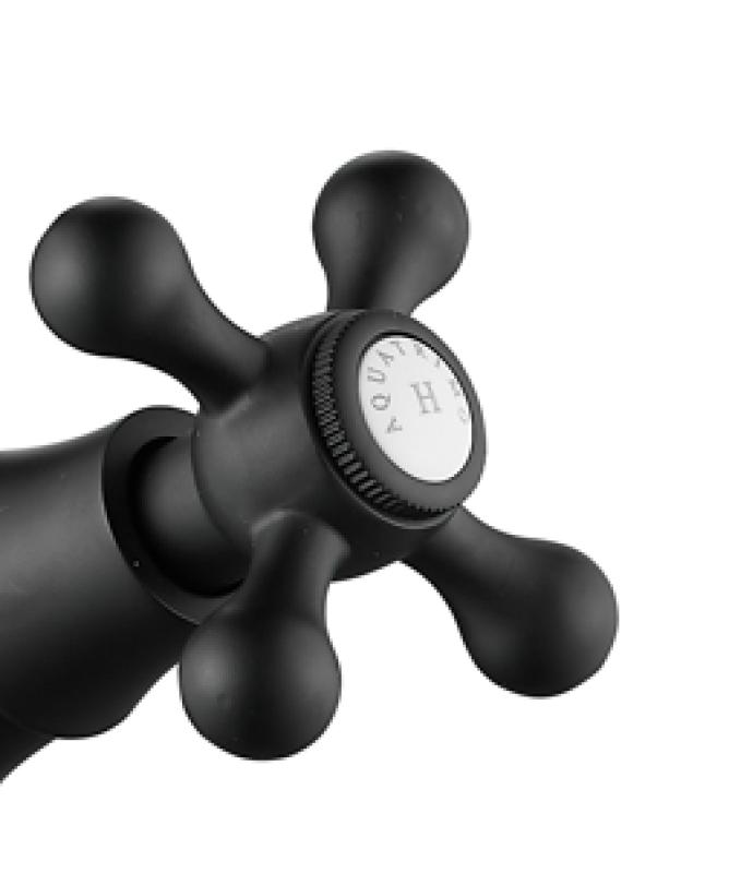 AquaTrimo Windsor κλασική κουζίνα νοσταλγική βρύση κουζίνας με γωνιακή έξοδο μαύρο ματ 21WS7531SW