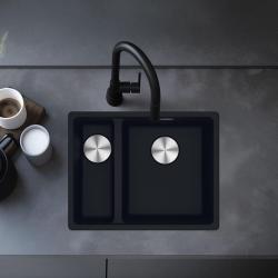 Franke Maris MRG 260-34-15 Fragranite Matt μαύρος νεροχύτης Αριστερή πλευρά επίπεδης εγκατάστασης