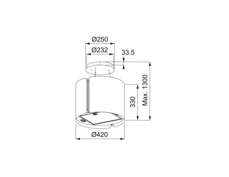 Φράνκε Smart Suspended νησίδα απορροφητήρας από ανοξείδωτο χάλυβα 42cm 345.0654.870