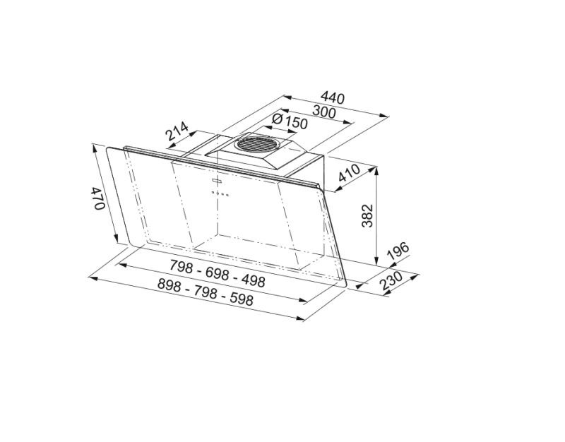 Franke Smart κάθετος μαύρος γυάλινος απορροφητήρας 60cm 110.0377.736