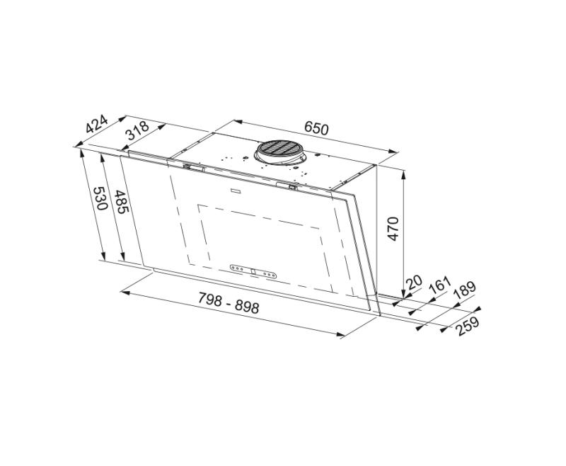 Φράνκε Maris 2.0 Pro κάθετος μαύρος γυάλινος απορροφητήρας 90εκ 330.0682.357