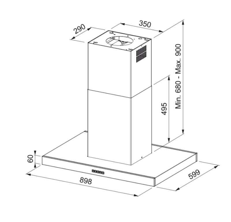 Φράνκε Mythos Tale νησίδα μαύρος ματ απορροφητήρας 90cm 325.0657.511