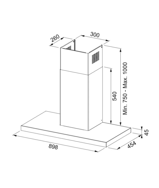 Φράνκε Mythos Silence επιτοίχιος απορροφητήρας από ανοξείδωτο ατσάλι 90cm 325.0657.267