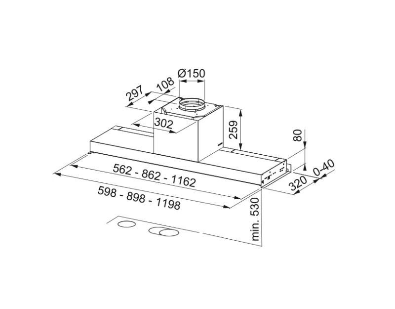 Φράνκε Μάρις Στάιλ Drip Free εντοιχισμένος απορροφητήρας ανοξείδωτου χάλυβα 60cm 305.0662.836