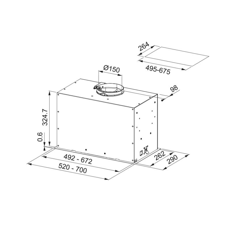 Φράνκε Maris Box Flush EVO εντοιχισμένος ματ λευκός απορροφητήρας 52cm 305.0665.366