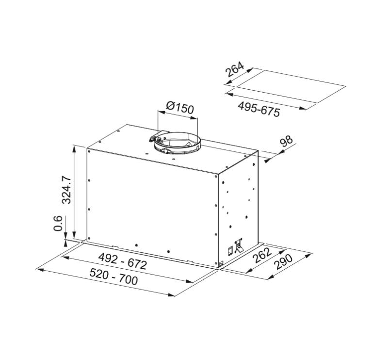 Φράνκε Maris Box Flush EVO εντοιχιζόμενος απορροφητήρας από ανοξείδωτο ατσάλι 70cm 305.0665.361