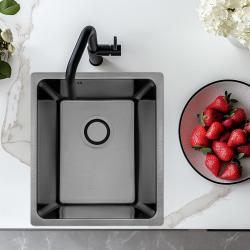 Ακουαντιζάιν R25 χαλύβδινος νεροχύτης επιφάνειας, εντοιχισμένος και ενσωματωμένος, μεταλλικού χρώματος 34x40εκ 1208958205