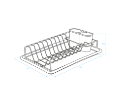 EPKA Πιάτο χρώμιο/λευκό στεγνωτήρας πιάτων από ατσάλι 38x10x25εκ 1208958240