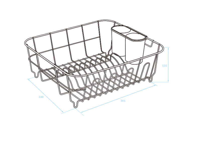 EPKA Πιάτο μαύρο στεγνωτήρι πιάτων ατσάλι 36.5x13.5x33cm 1208958244