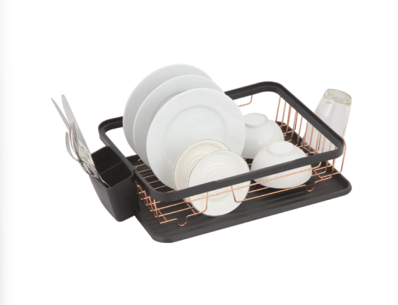 EPKA Πιάτο μαύρο/ροζ χρυσό στεγνωτήριο πιάτων ατσάλι 43.3x10.5x32cm 1208958247