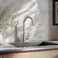 Ausmann Inox Round μπαταρία κουζίνας με περιστρεφόμενο στόμιο, εξ' ολοκλήρου από ανοξείδωτο ατσάλι 1208958308